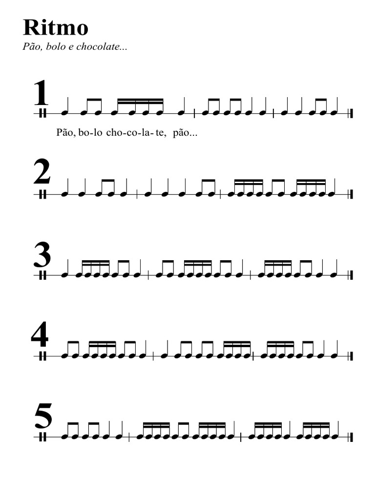 Partitura de Ritmo: Pão e Chocolate | PDF