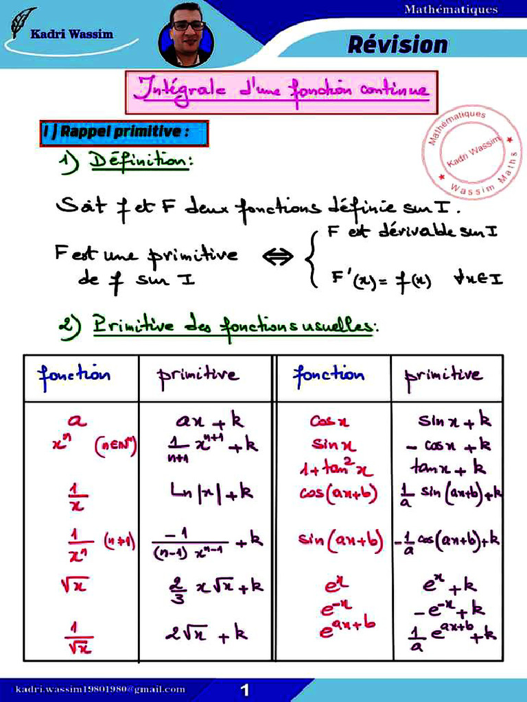Primitives Et Calcul Intégral | PDF