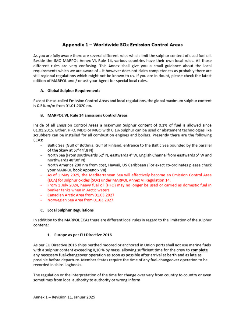 SOx Emission Control Areas Overview 2025 | PDF | Fuel Oil | Fuels