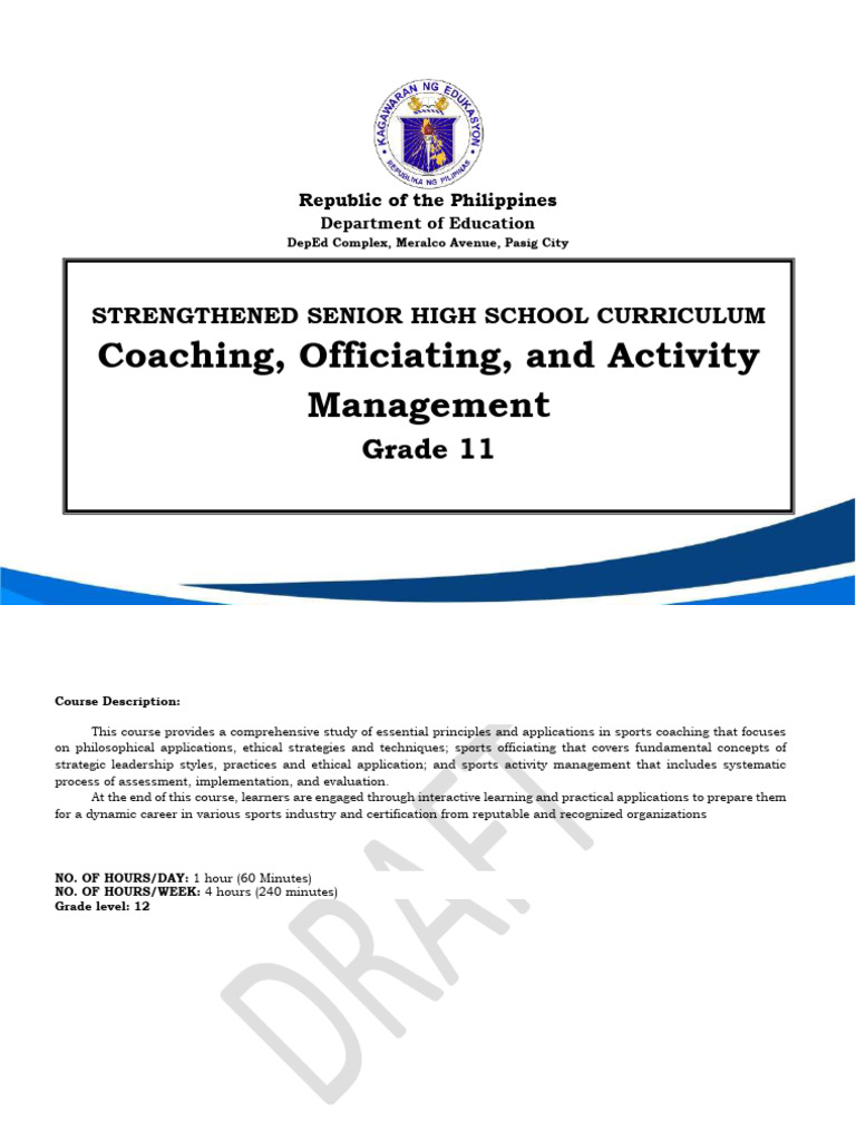 Coaching and Officiating Curriculum Guide | PDF | Evaluation | Risk
