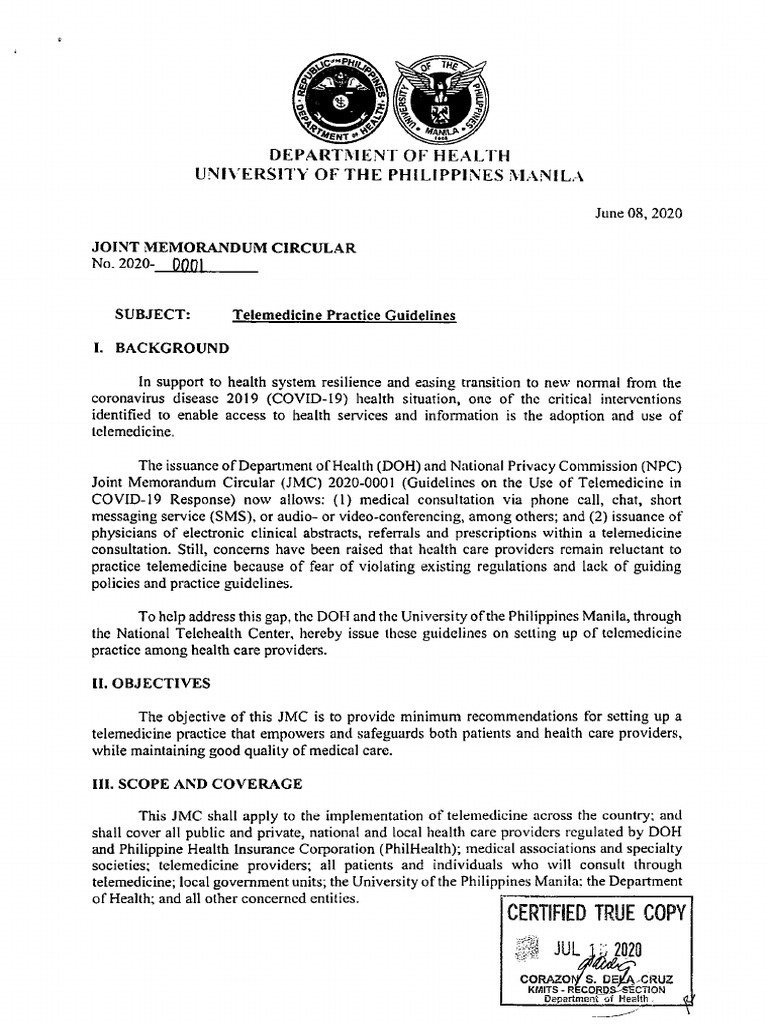 Telemedicine Pracice Guidelines | PDF | Informed Consent | Physical ...