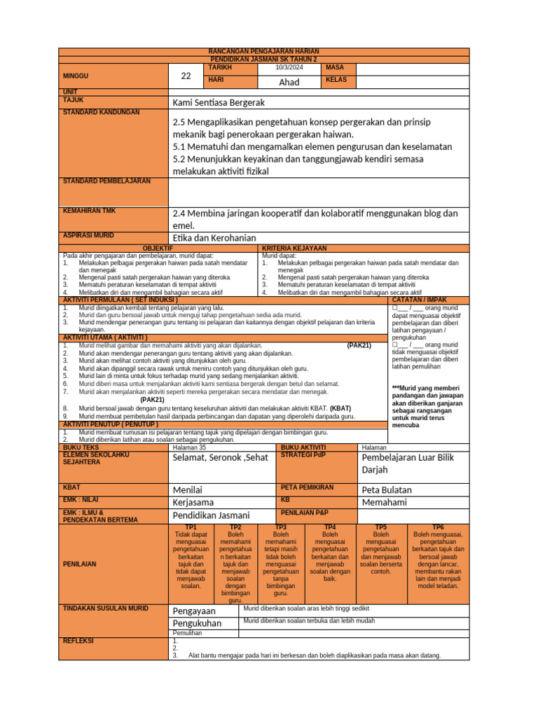 M22 RPH PJ THN 2 2024-2025 | PDF