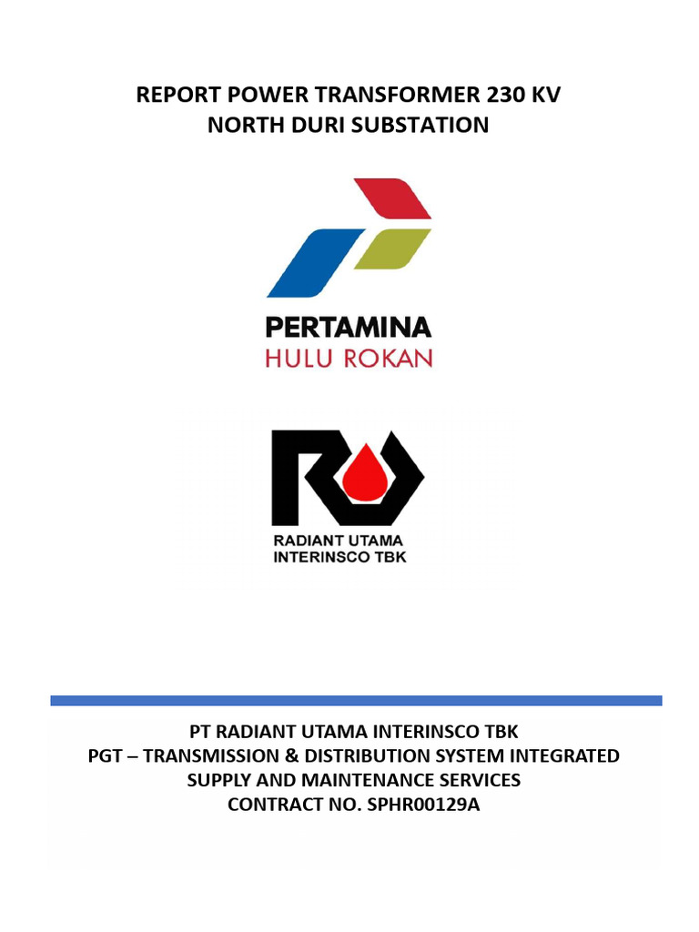 Transformer Testing Report - North Duri | PDF | Transformer | Insulator ...