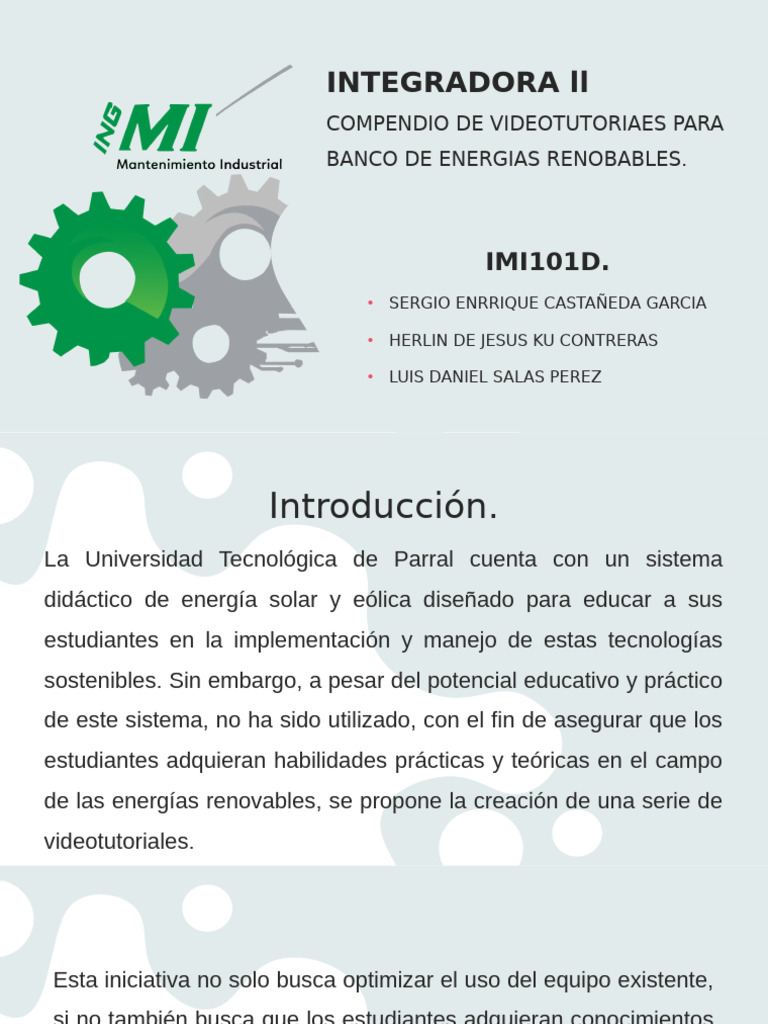 Integradora LL 1 | PDF | Aprendizaje | Energía eólica