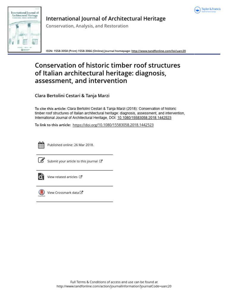 Conservation of Historic Timber Roof Structures of Italian ...