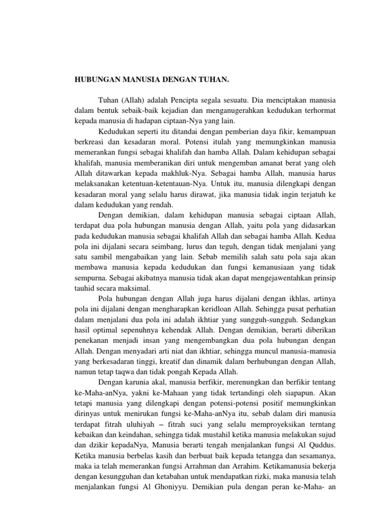 Hubungan Manusia dan Tuhan dalam Islam | PDF