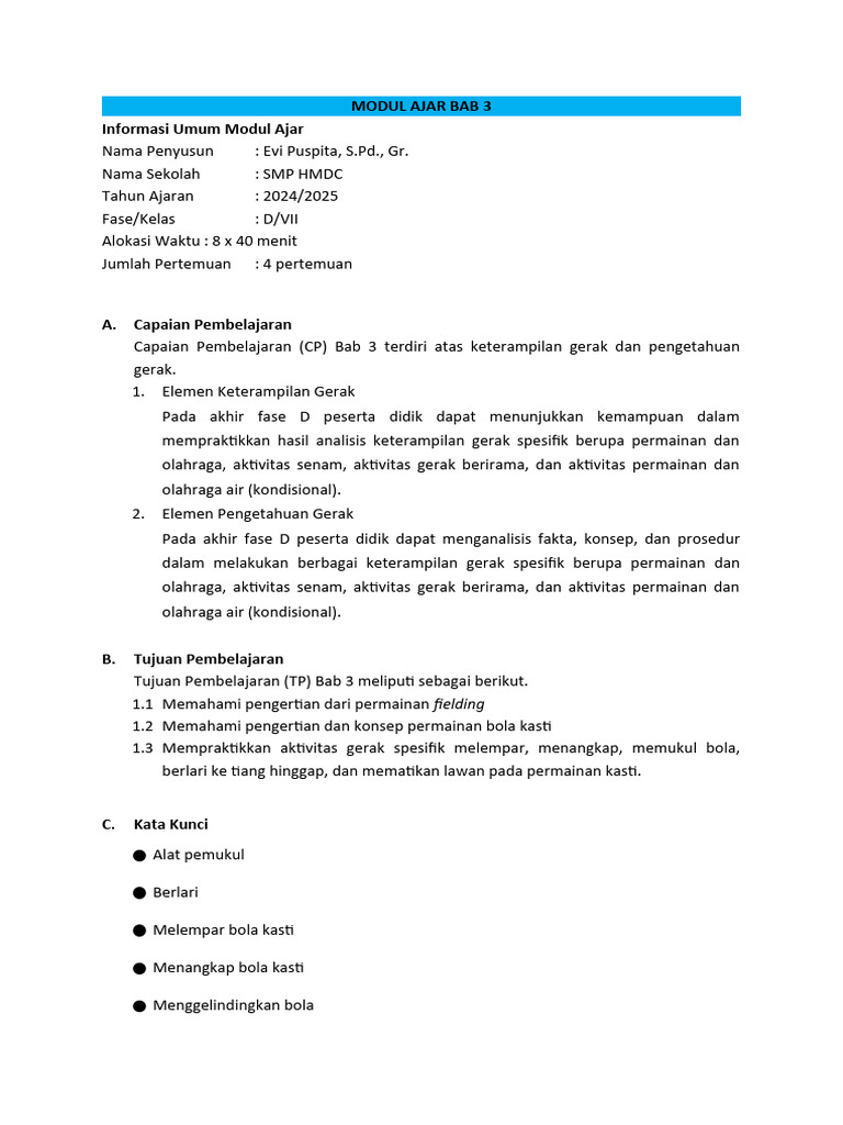 7.3 Modul Ajar Bab 3 | PDF
