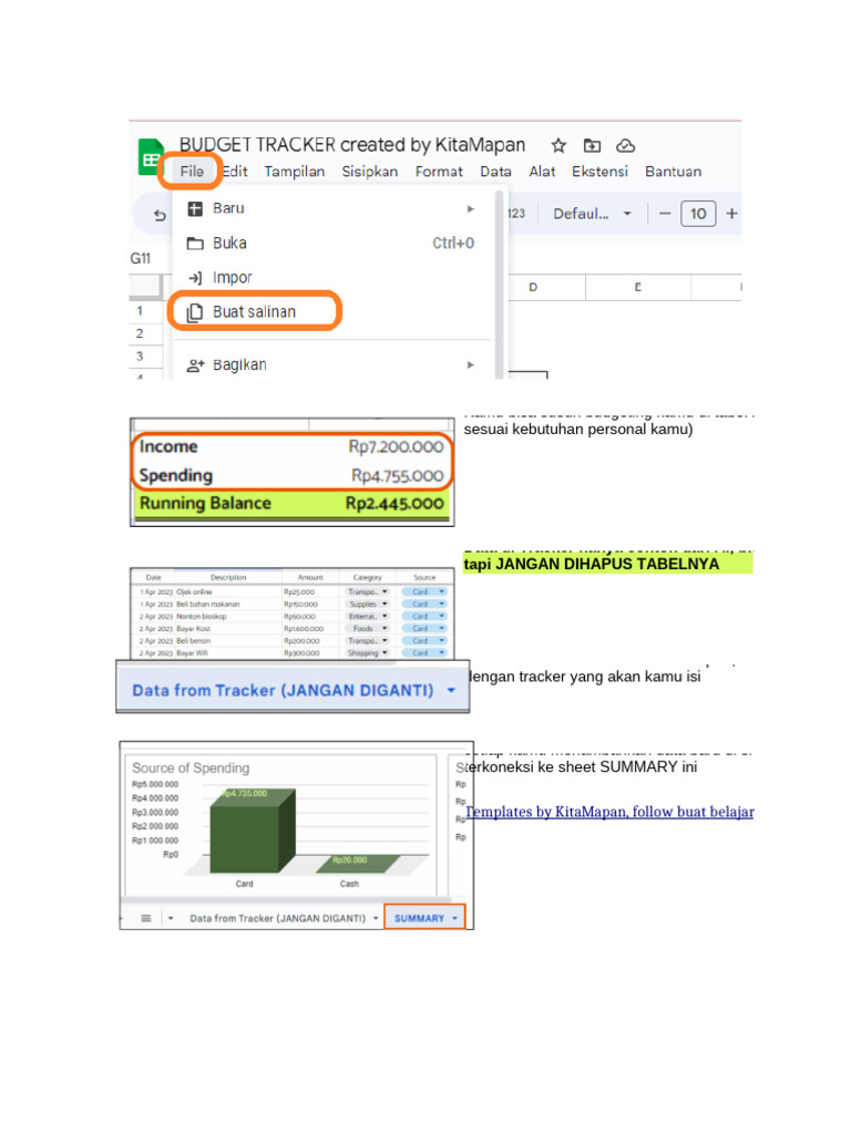 BUDGET TRACKER Created by KitaMapan | PDF