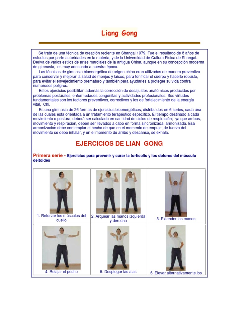 Ejercicios de Lian Gong para Principiantes | PDF | Rodilla | Salud y ...