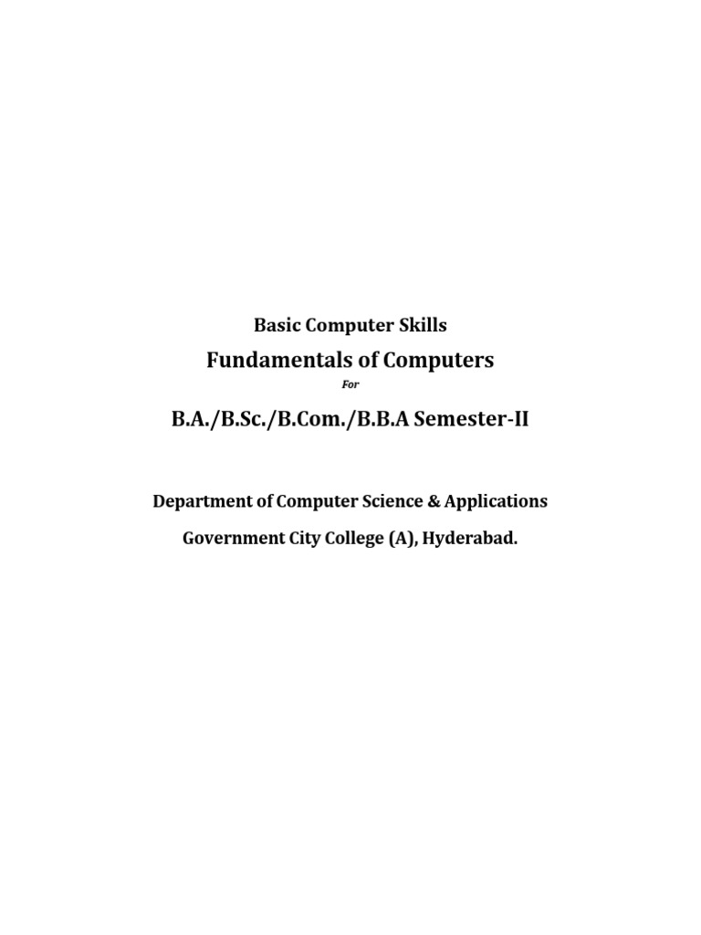 Basic Computer Skills - Semester II | PDF | Random Access Memory ...