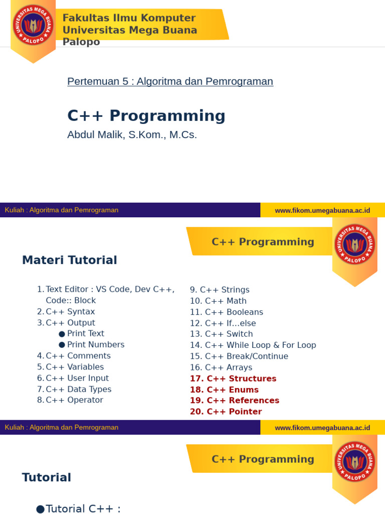 Tutorial C++: Pengelolaan Data Mahasiswa | PDF