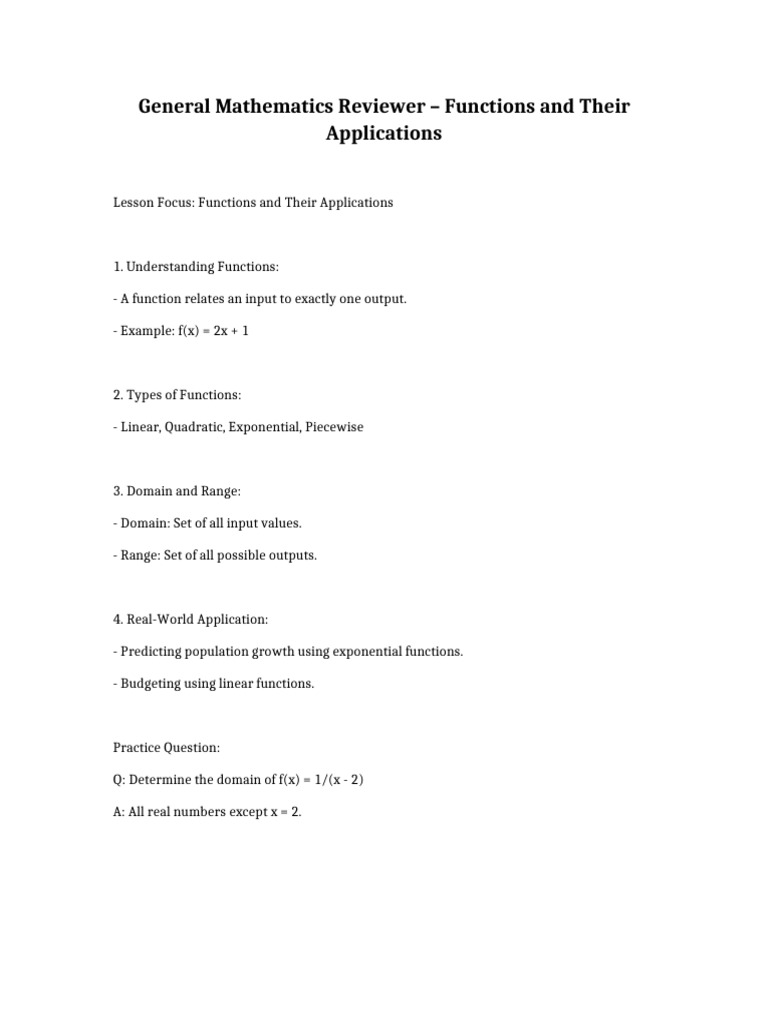 Functions Reviewer Flashcards | PDF