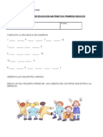 Prueba de Diagnostico de Educacion Matematica Primero Basico