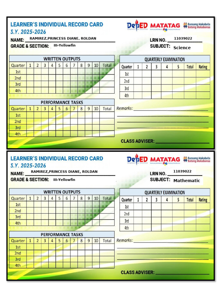 Learner's Individual Record | PDF