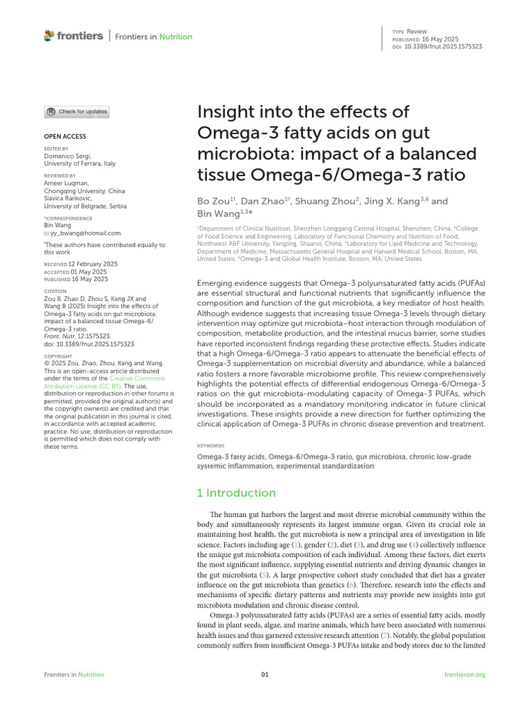 Omega-3 Fatty Acids and Gut Microbiota | PDF | Omega 3 Fatty Acid ...