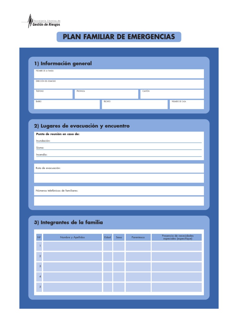 Plan Familiar de Emergencias Completo | PDF | Mueble | Science