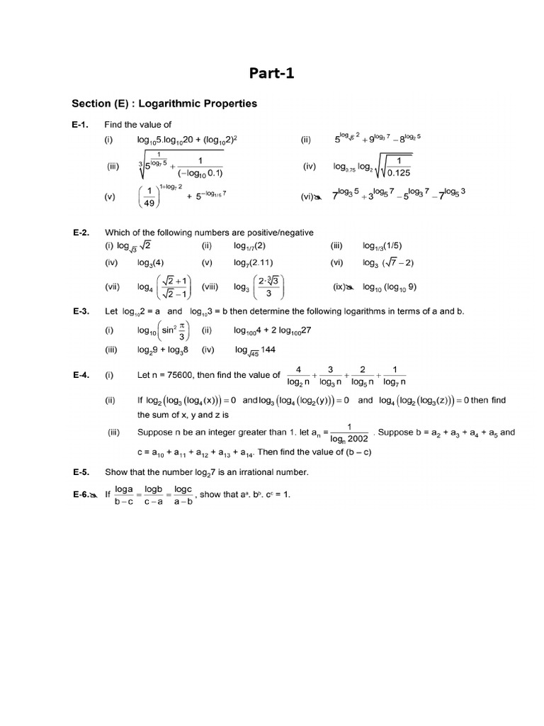 Logarithm-Homework 1 | PDF