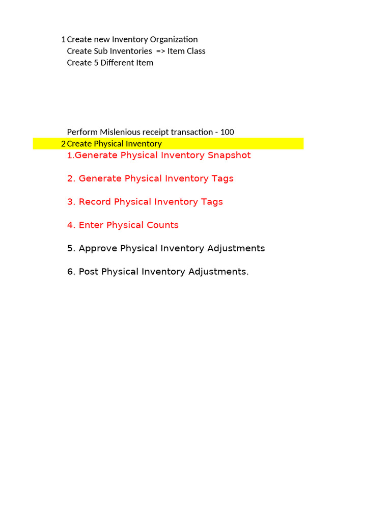 Physical Inventory | PDF