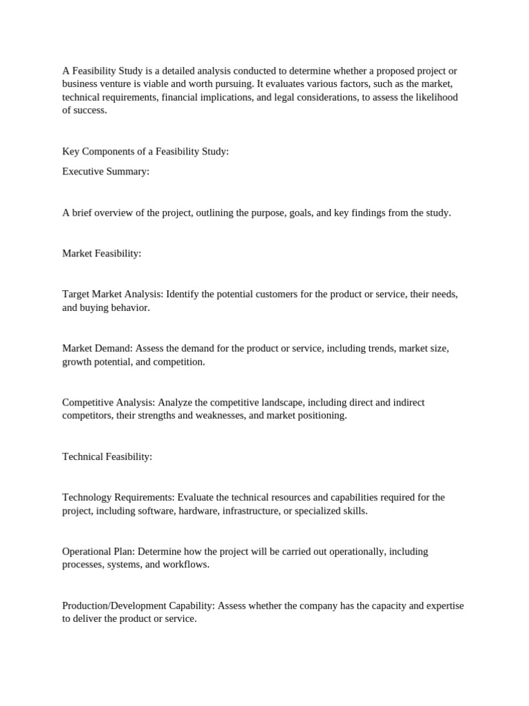 Comprehensive Feasibility Study Guide | PDF | Feasibility Study | Risk