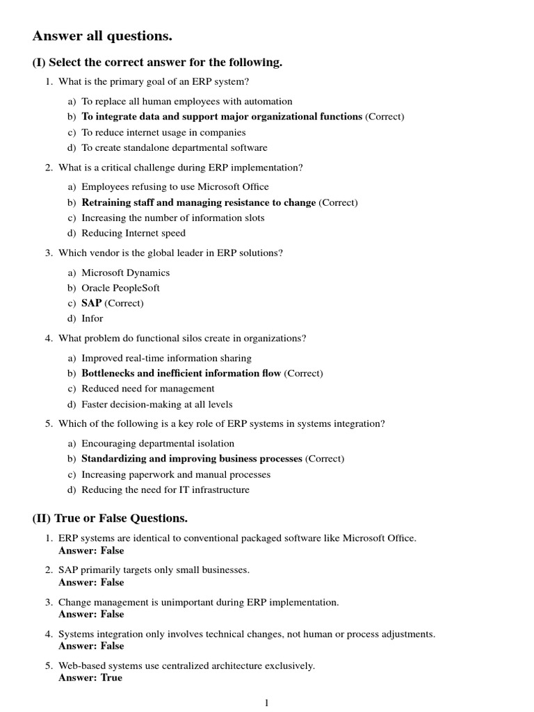 ERP Tuto 1 | PDF | Enterprise Resource Planning | Change Management