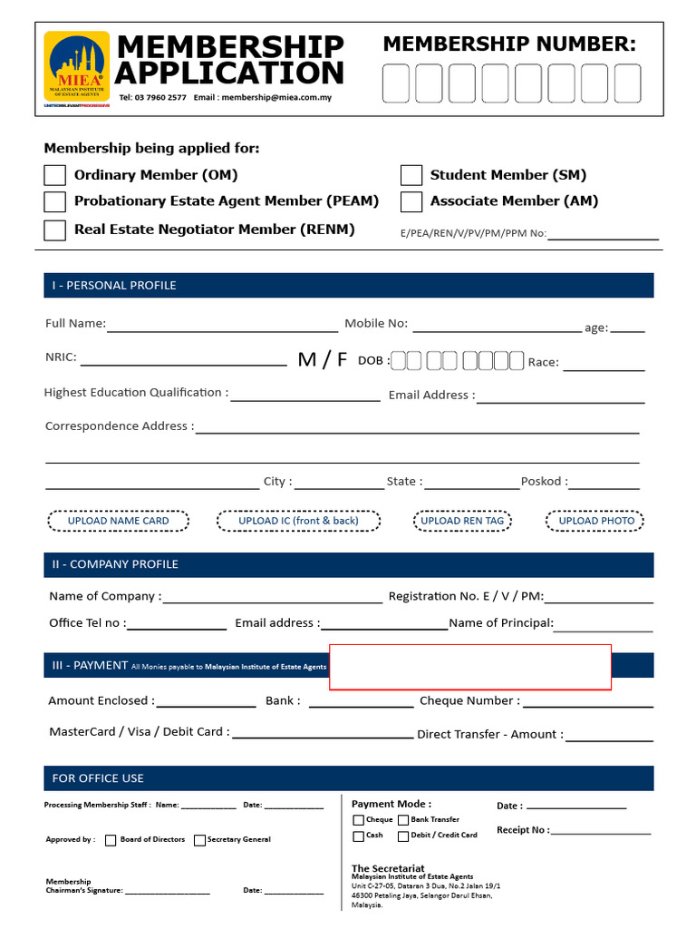 MIEA Membership Application Form | PDF | Payments | Debit Card