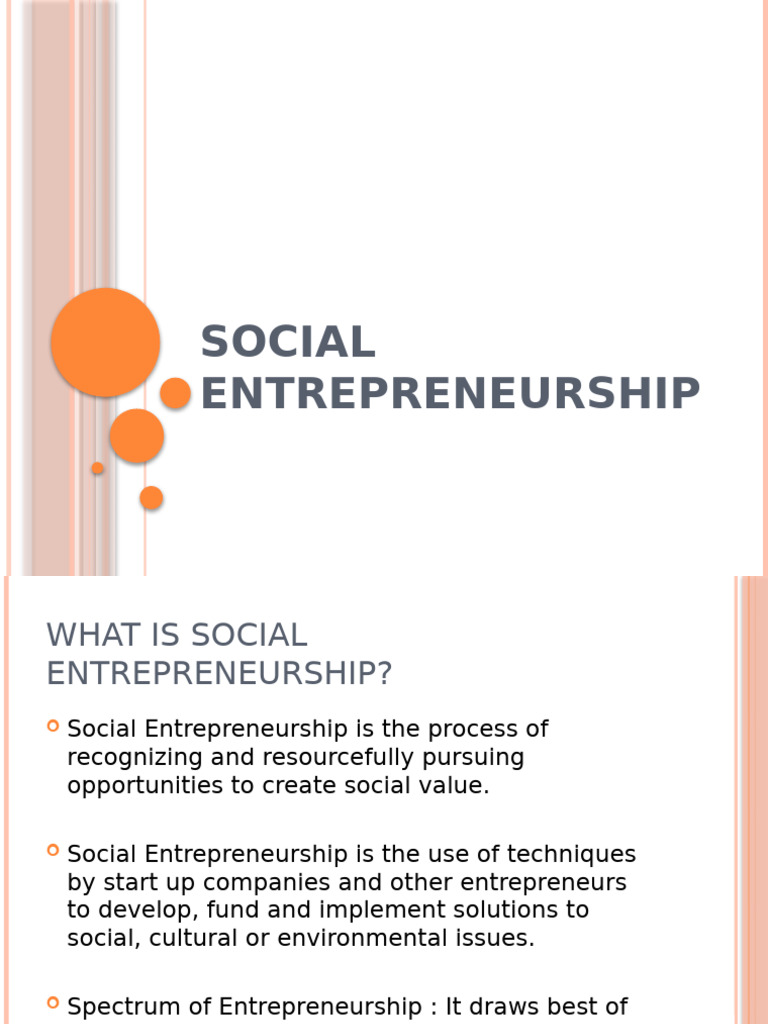 Social Entreprenuership | PDF | Social Entrepreneurship | Entrepreneurship