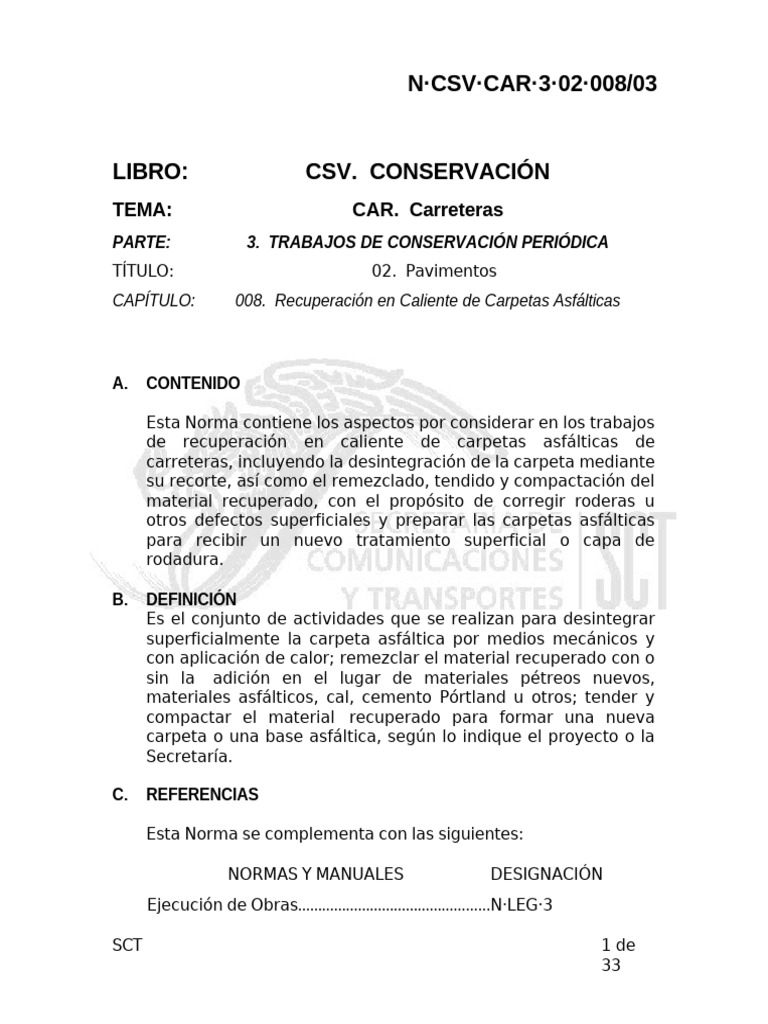 Recuperación Caliente de Pavimentos Asfálticos | PDF | Temperatura ...