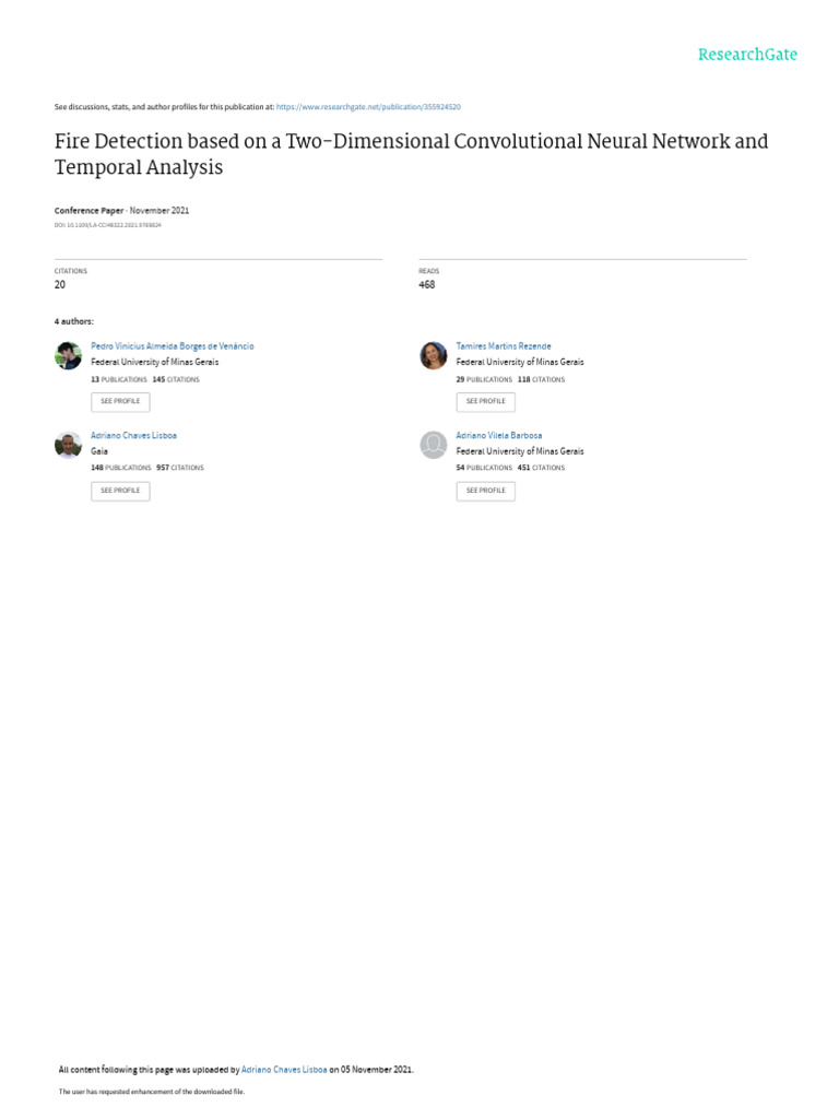 Fire Detection Using CNN Techniques | PDF | Sensitivity And Specificity ...