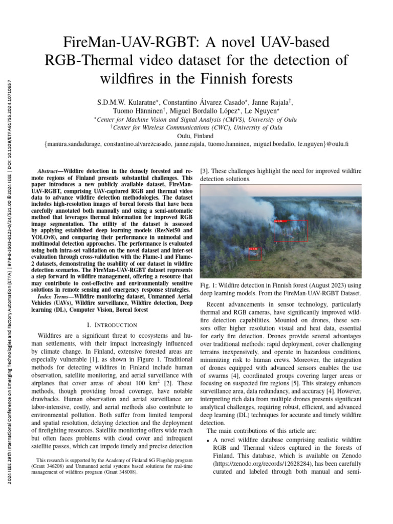 UAV Dataset for Wildfire Detection | PDF | Unmanned Aerial Vehicle ...
