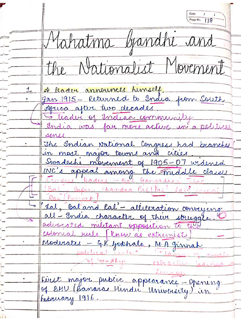 Mahatma Gandhi and The Nationalist Movement | PDF