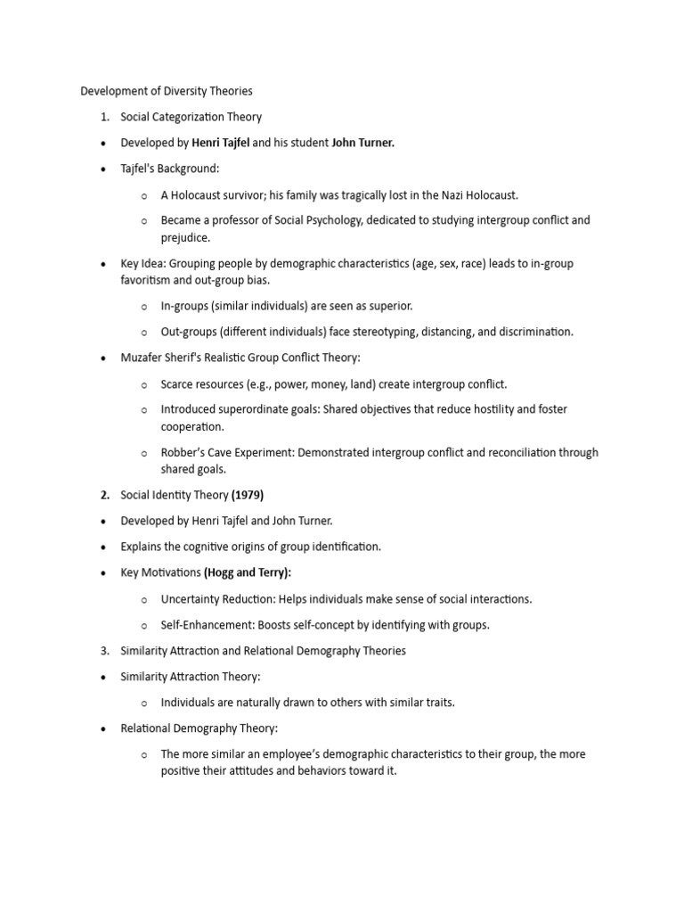 MDTP Summary Development of Diversity Theories | PDF | Prejudices ...