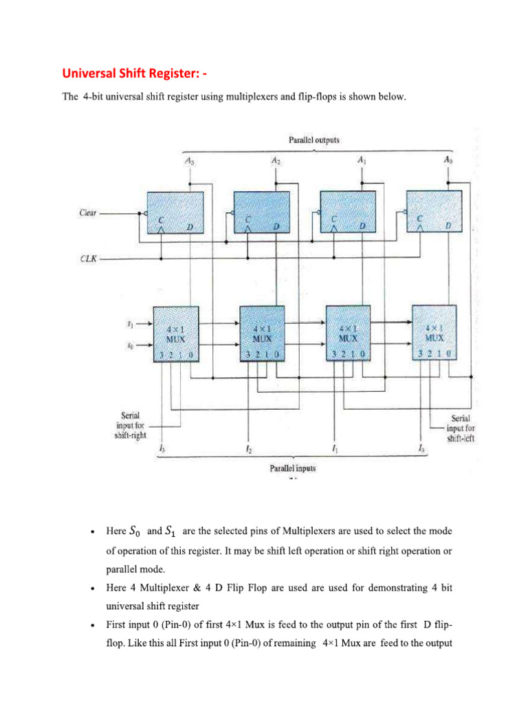 Universal Shift Register | PDF