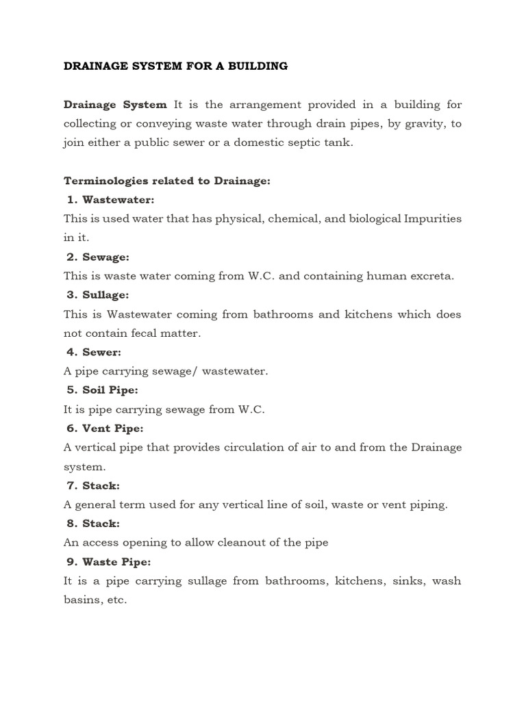 Building Drainage System Overview | PDF | Sanitary Sewer | Plumbing