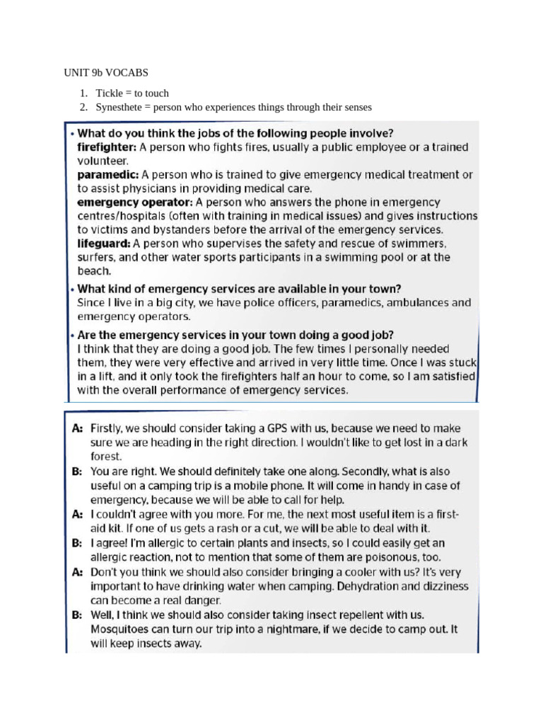 Unit 9b Vocabs | PDF