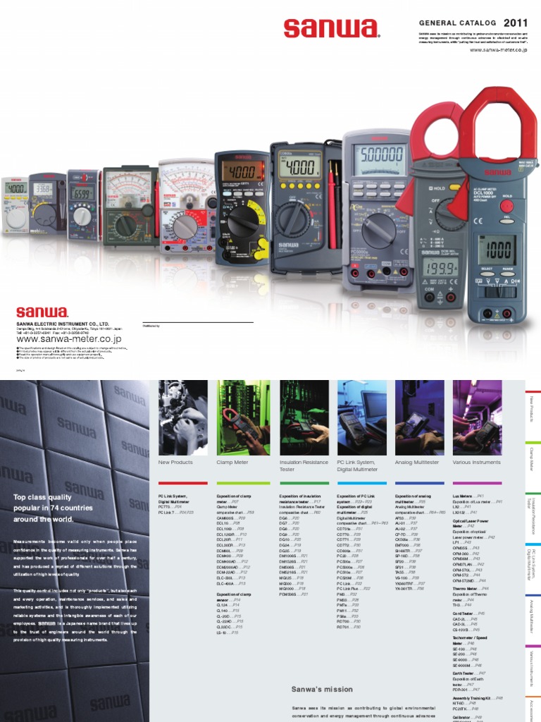 Sanwa Multimeter and Tester Overview | PDF | Electrical Wiring ...