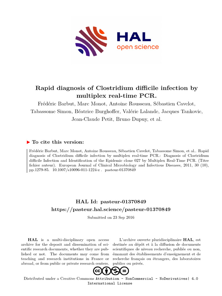Rapid C. difficile Diagnosis via PCR | PDF | Polymerase Chain Reaction ...