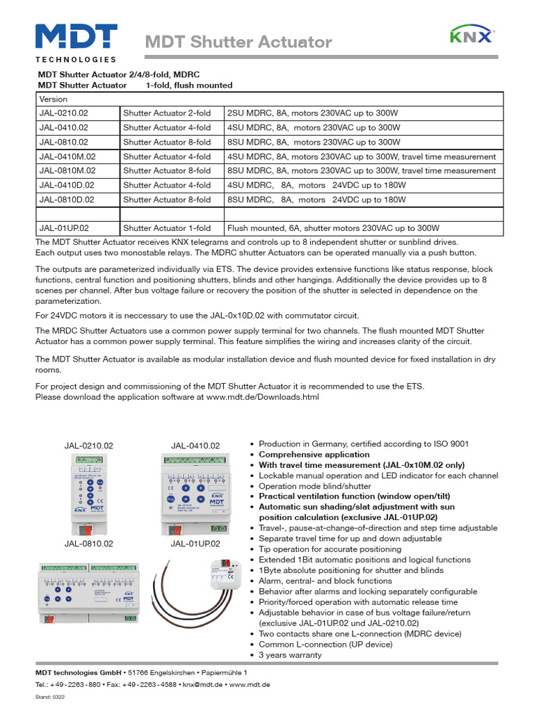 MDT Shutter Actuator Overview | PDF | Power Supply | Electrical Engineering