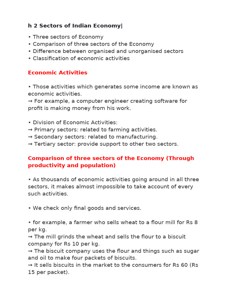 Sectors of Indian Economy | PDF | Employment | Gross Domestic Product