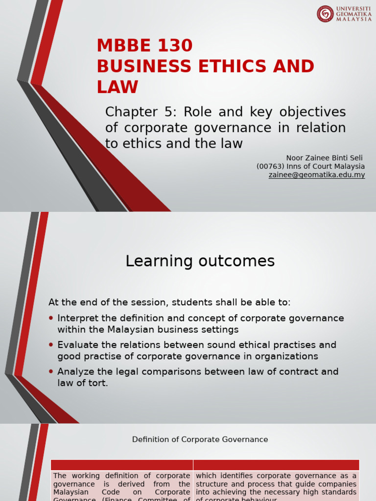 Corporate Governance and Ethics in Malaysia | PDF | Governance ...