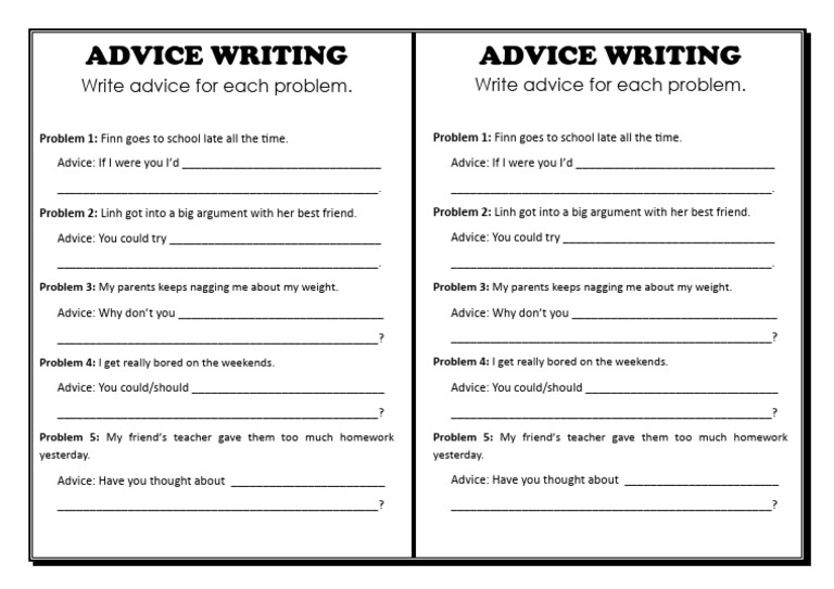 Advice Writing | PDF