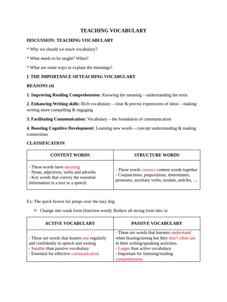 Effective Vocabulary Teaching Strategies | PDF | Vocabulary | Word