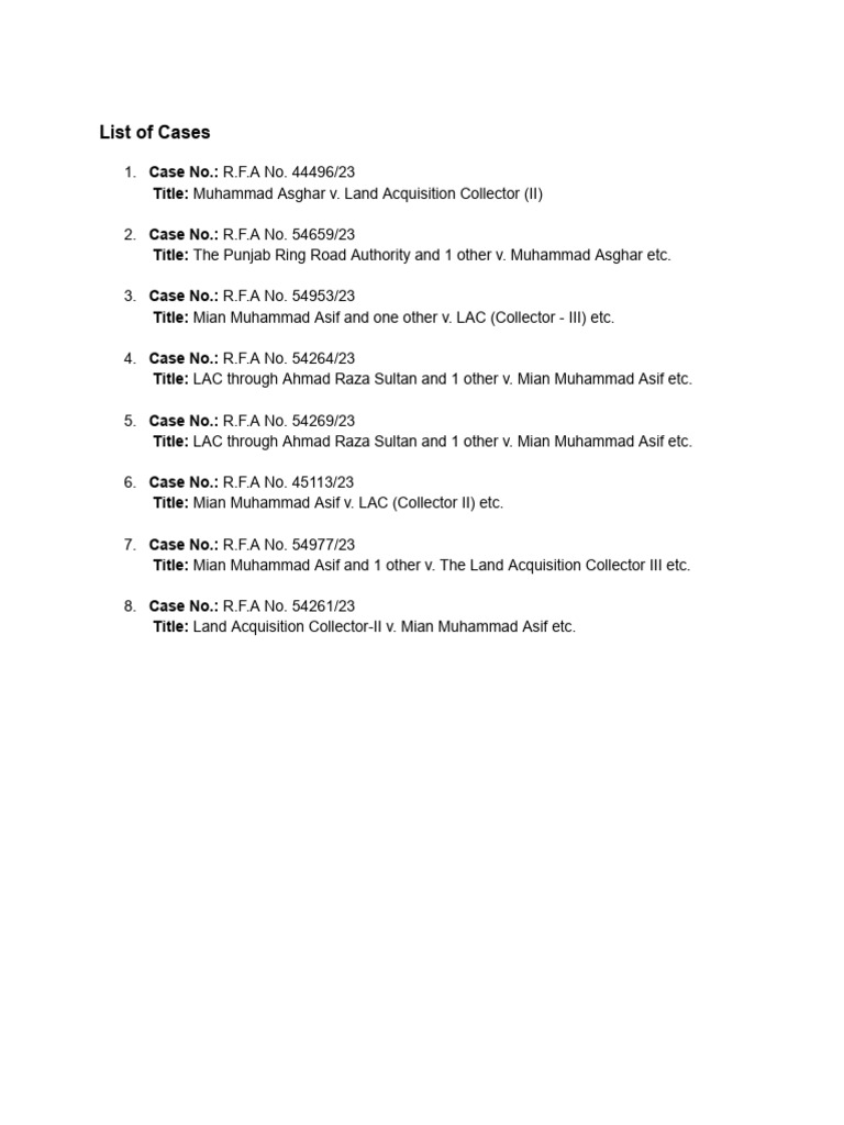 List of Cases | PDF