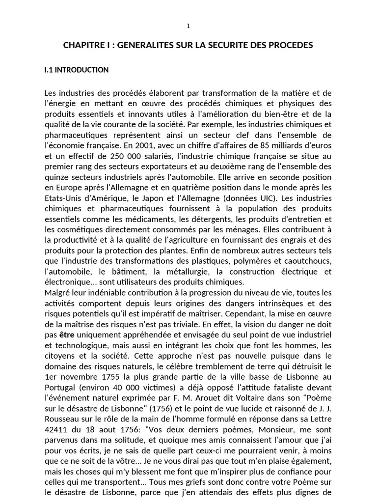 Sécurité des procédés chimiques | PDF | Risque | Gestion des risques