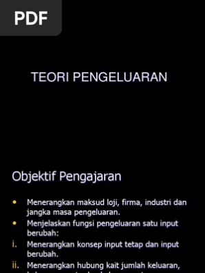 Teori Dan Kos Pengeluaran Pdf