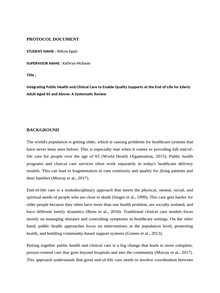 Integrated Care for Elderly End-of-Life Support | PDF | End Of Life ...