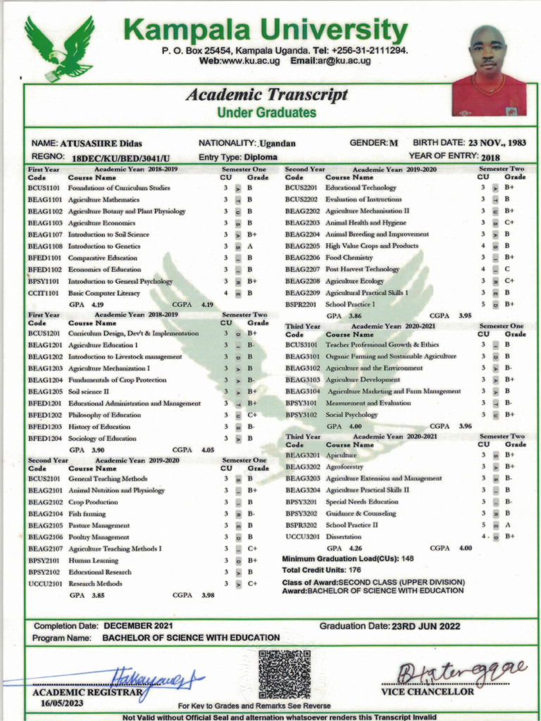 Bachelors Transcript | PDF