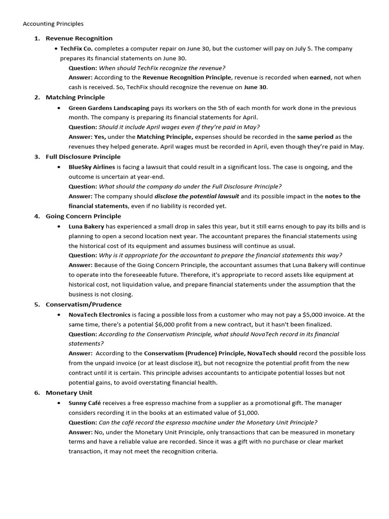 Key Accounting Principles Explained | PDF | Historical Cost | Going Concern
