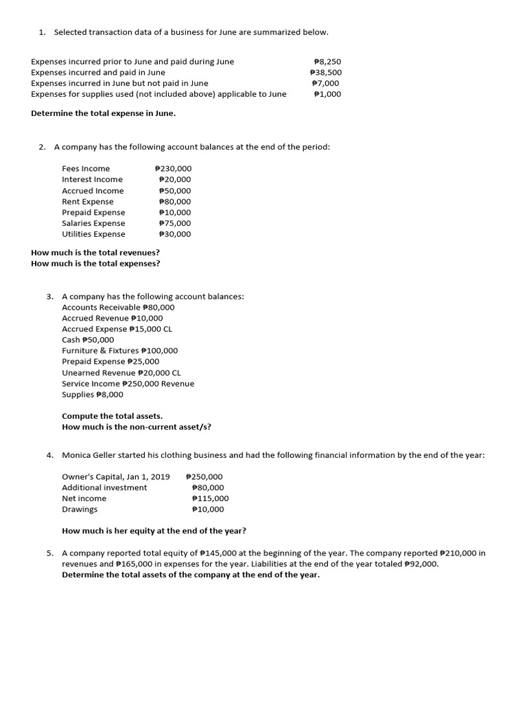 June Financial Analysis and Calculations | PDF
