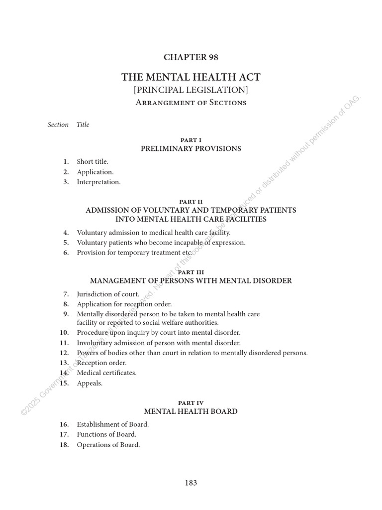 Tanzania Mental Health Act Overview | PDF | Psychiatric Hospital ...