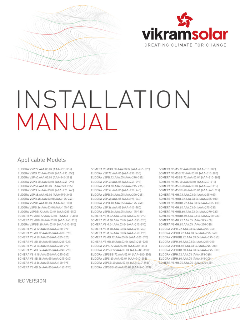 Vikram Solar Installation Manual Guide | PDF | Solar Panel | Photovoltaics